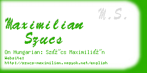 maximilian szucs business card